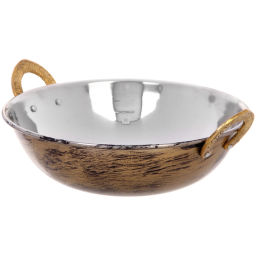 Сковорода Кадхай из нержавеющей стали 18см цвет Антик