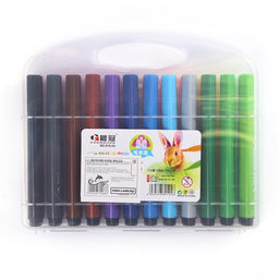 Фломастеры 24 цвета, в пластиковом пенале, треугольные, утолщённые, вентилируемый колпачок, МИКС