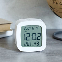 Часы настольные электронные 8х8х4,7 / 2306 /уп 120/ (Белый)