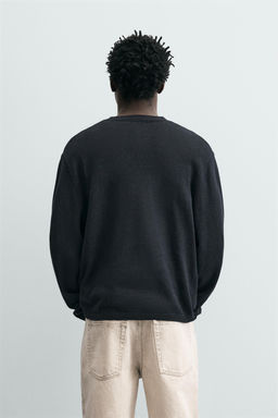 JERSEY REGULAR FIT ALGOD?N - LINO / Marino oscuro - Zara фото 3