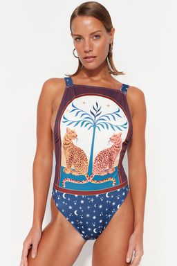 Leopar Desenli Halter Yaka Normal Paca Mayo TBESS23MA00345 - Trendyolmilla фото 2