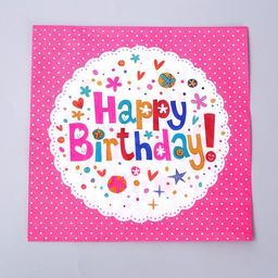 Набор бумажной посуды «С днём рождения»: 6 тарелок, 6 стаканов, 20 салфеток, цвет розовый