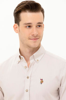 U. S. Polo Assn / Мужская базовая рубашка с длинным рукавом Stone - U.s. polo assn фото 3