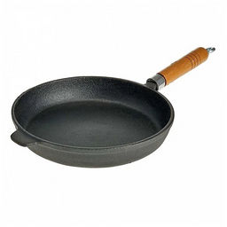 BE-4540/24 Сковорода чугун с дерев ручкой д=24 см (8)