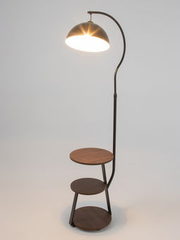 Торшер напольный со столиком Е27, 40 Вт, чёрный стол d=34 см, 42×42×162 см
