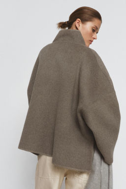 ZW COLLECTION WOOL BLEND TOPSTITCHED JACKET - Zara фото 3