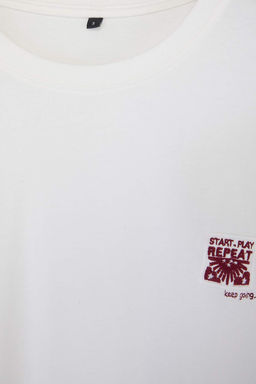 Ekru Oversize/Genis Kesim Nak?sl? %100 Pamuk T-shirt TMNSS26TS00024 - Trendyolmilla фото 6