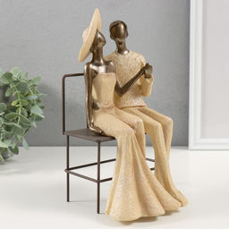 Фигурка полистоун Стильная пара на скамейке, 13?12.5?24.5 см