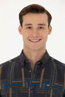 Мужская рубашка антрацитового цвета с длинным рукавом - U.s. polo assn фото 2