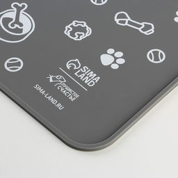 Коврик силиконовый под миску Паттерн, 30х40 см, серый - Пушистое счастье фото 4