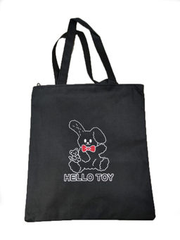 Сумка шоппер черная с цветными принтами в ассортименте - Storyland фото 10