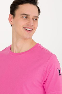 U. S. Polo Assn Мужская розовая базовая футболка с круглым вырезом