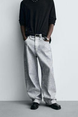 WAXED FINISH BAGGY FIT JEANS - Zara фото 2