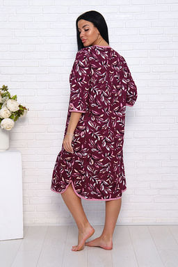 Халат женский на пуговицах с карманами, бордо (958-1) - Плиона фото 9