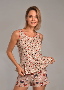 Комплект с шортами КОКЕТКА (красный 6) - Ивановская трикотажная компания фото 2