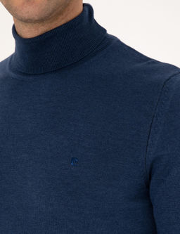 _ndigo Melanj Slim Fit Bal_k__ Yaka Basic Triko Kazak - Pierre cardin фото 7