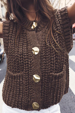 CHUNKY KNIT WAISTCOAT - Zara фото 2