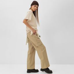 Футболка из вареного хлопка женская Mist Don&apos;t touch me, размер M, молочная