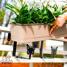 Кронштейн для балконных ящиков Бабочки (2 шт) 203-016 - Фабрика интерьерной ковки фото 3