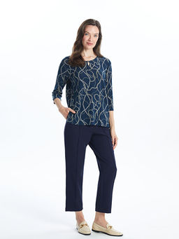 Bisiklet Yaka Desenli Kad?n Bluz
