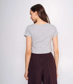 Топ #ОКТ075002, серый меланж