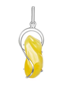 Кулон из медового янтаря в изящной оправе Риальто