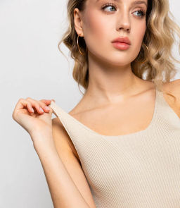 Топ #КТН263, светло-бежевый