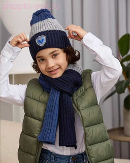 XQ 9 XD 9 Комплект для мальчика флис (колпак+шарф) (52-54)