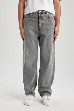 Джинсовые брюки Baggy Fit с широким узором и нормальной талией, широкие брюки