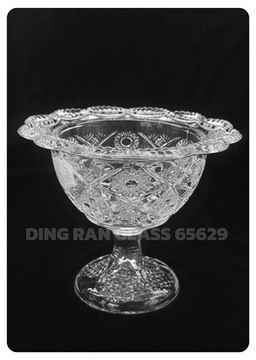 Ваза для сервировки на ножке Орнамент / 1188B /уп 6/36/ d-15, h-12,5см