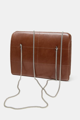 BOLSO PIEL DE HOMBRO / Chocolate