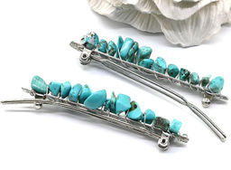 Заколка для волос с турквенитом 6,5*0,8*1,3см