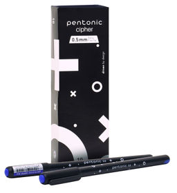 Ручка шариковая Linc PENTONIC Cipher синяя 0,5 мм, черный круглый корпус, игольчатый након...