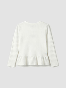 Bisiklet Yaka Fiyonklu K?z ?ocuk Ti??rt