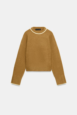 KNIT JUMPER WITH CONTRAST TRIMS - Zara фото 5