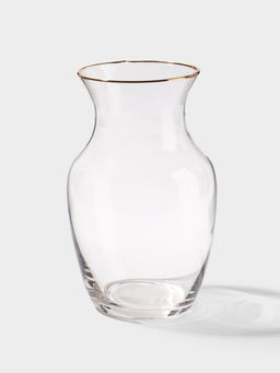 Ваза стекло настольная "Миа" 20х10,5 см, прозрачно-золотой