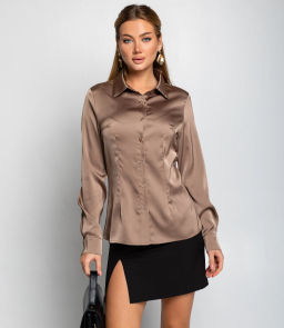 Блуза #ОКТ025022, тёмно-бежевый