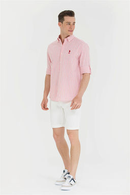 U. S. Polo Assn Мужская рубашка лосося в белую полоску - U.s. polo assn фото 11