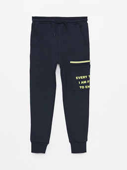 Bask?l? Erkek ?ocuk Jogger E?ofman Alt?