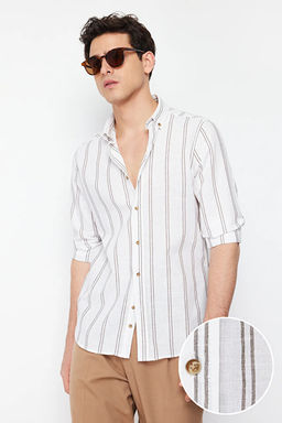 Ye_il Slim Fit D__meli Yaka _nce _izgili G_mlek TMNSS20GO0092