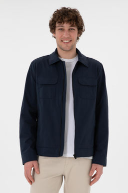 Erkek Lacivert Mont Sepette S_rpriz _ndirim