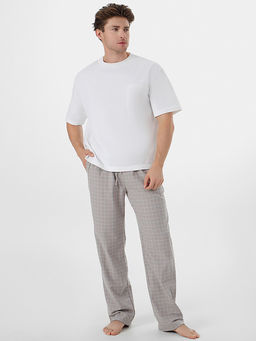 Брюки домашние мужские бежевые в клетку - Mark formelle фото 4