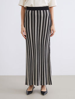 Beli Lastikli ?izgili Etek