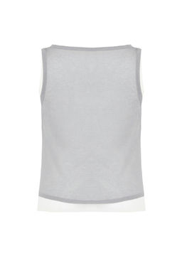 Gri Cift Kat Triko Ince Bluz TWOSS24BZ00599 - Trendyolmilla фото 8