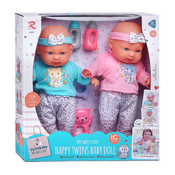 Набор пупсов с аксессуарами "Близнецы" в коробке