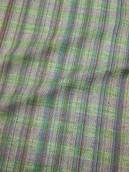 Холст полотенечный Клетка меланж цв.зеленый/серый, ш.0.5м, лен-40%, хлопок-60%, 200гр/м.кв