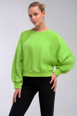 Арт. 15110/1 Свитшот женский укороченный one size (42-50) Цвет:салатовый - Калинка фото 12