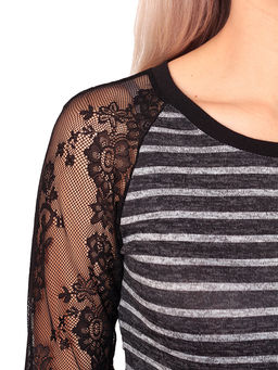 Свитшот с кружевным рукавом реглан 75.34 - Elena sorti фото 3