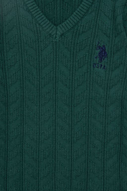 Темно-зеленый базовый свитер для мальчика - U.s. polo assn фото 6