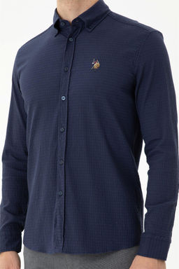 U. S. Polo Assn / Мужская темно-синяя рубашка с длинным рукавом - U.s. polo assn фото 6
